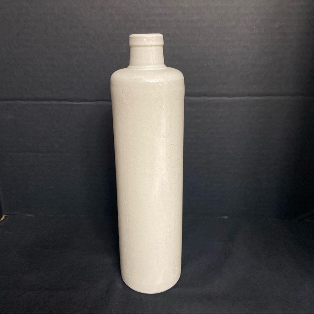 Vtg Stoneware Art Pottery‎ Bottle Vase Vessel Gray/Beige Marked